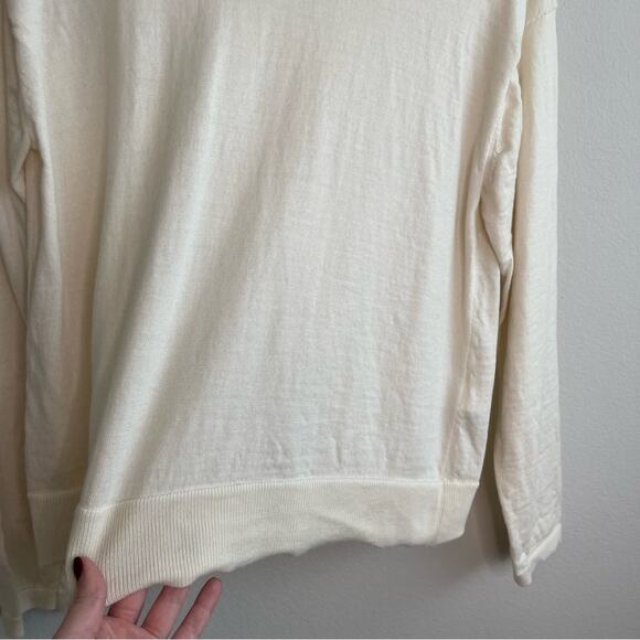 Banana Republic Adoro Merino Wool Mock Neck Sweater in Ivory M - Picture 4 of 8
